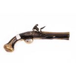 An early 19th Century flintlock pistol with bell end barrel, by W Reynolds,