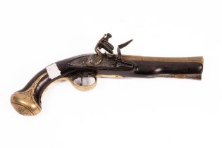 An early 19th Century flintlock pistol with bell end barrel, by W Reynolds,