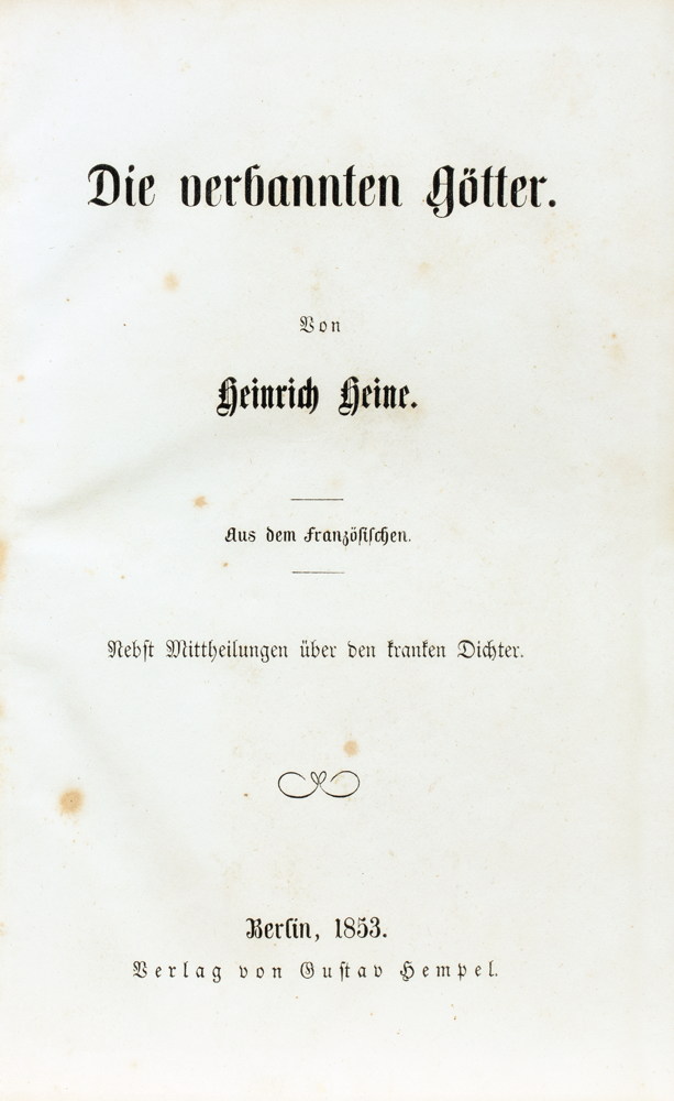 Heinrich Heine. Die verbannten Götter.