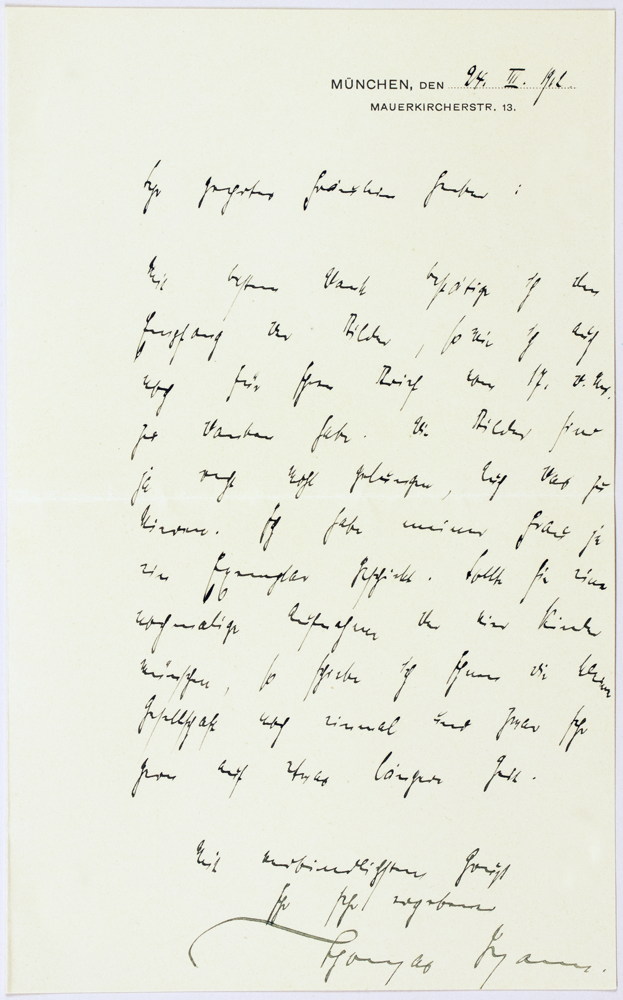 Thomas Mann. Eigenhändige Briefkarte und eigenhändiger Brief, beide mit Unterschrift,