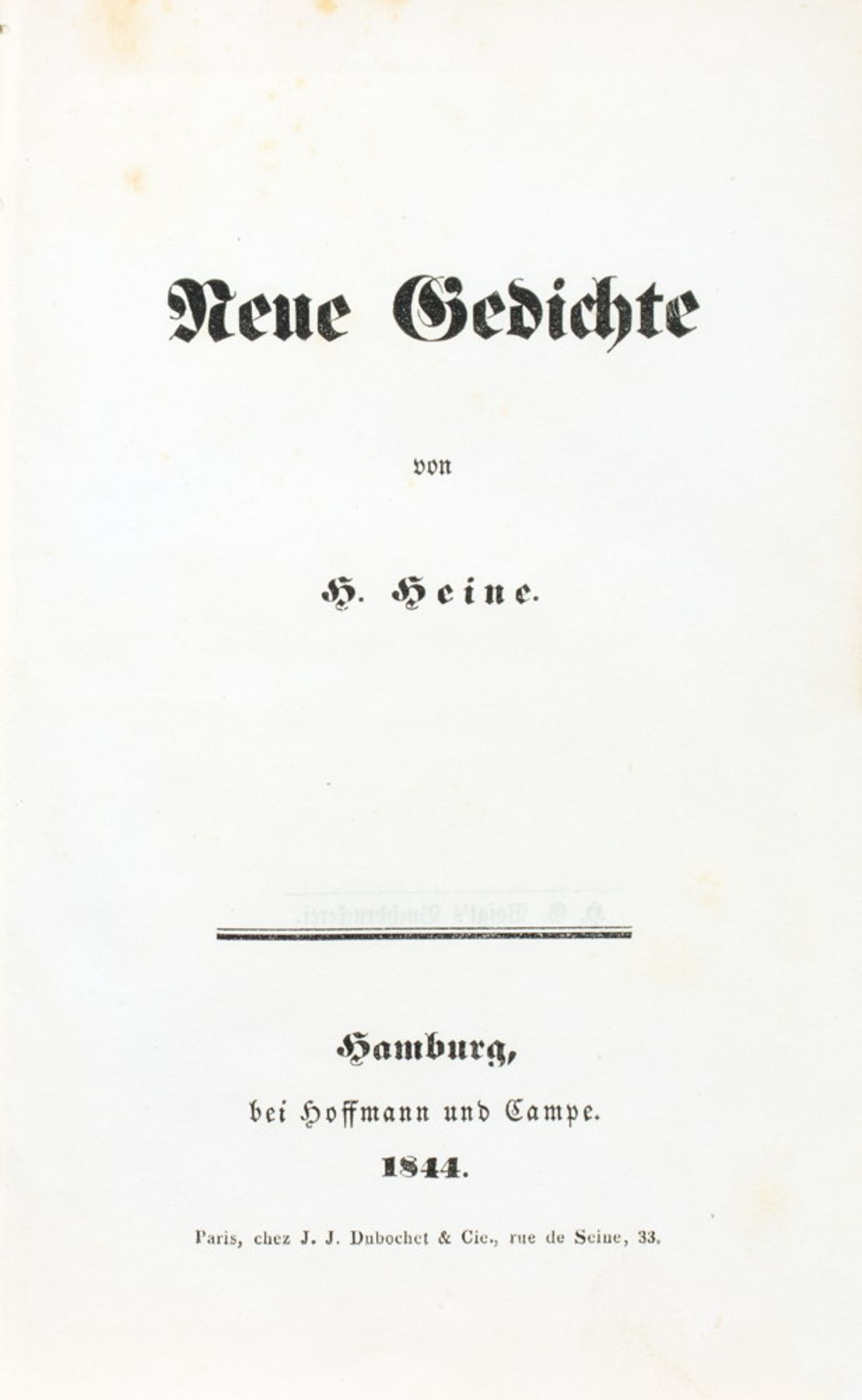 Heinrich Heine. Neue Gedichte.