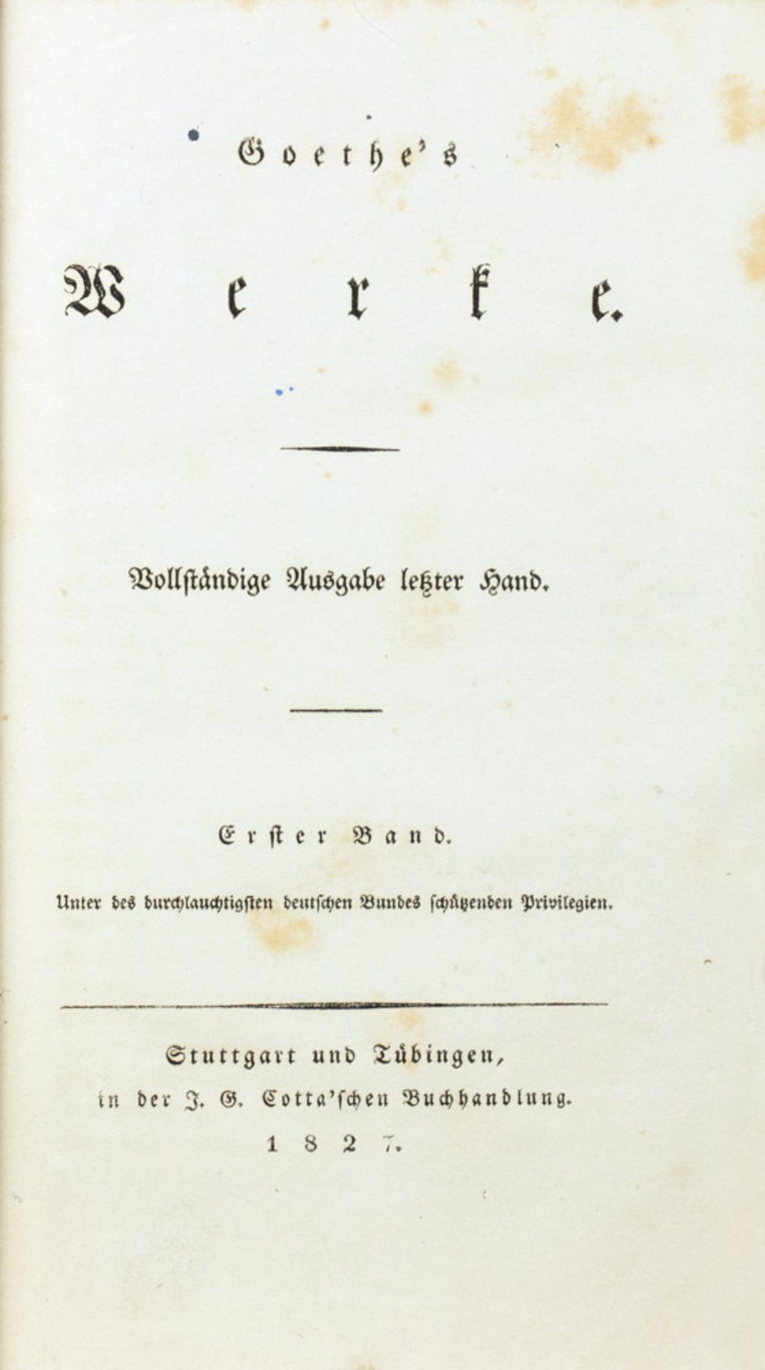 Johann Wolfgang von Goethe. Werke. - Image 2 of 2