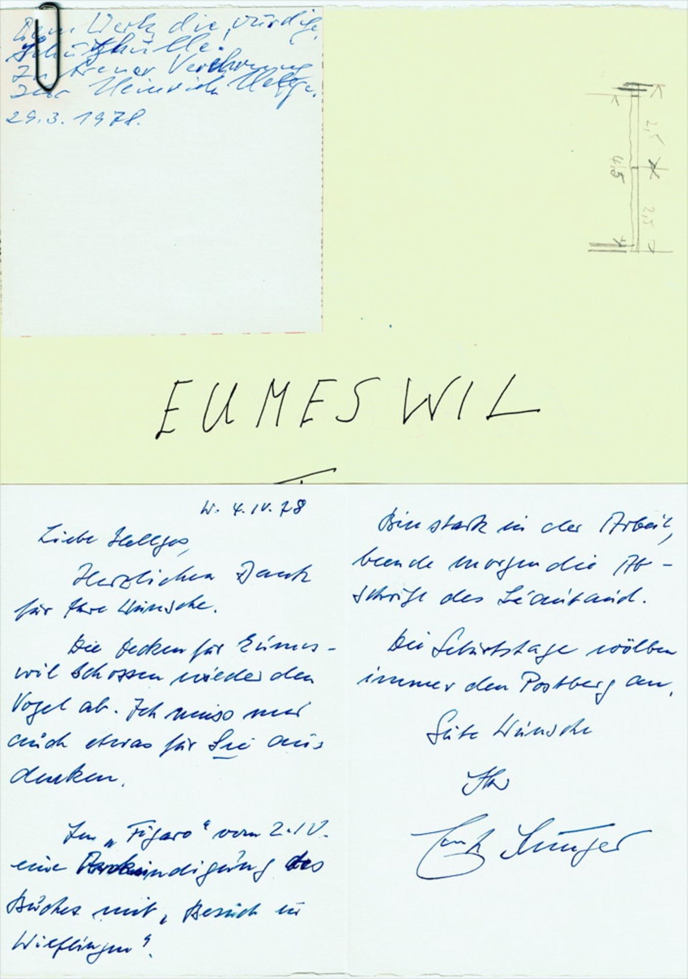 Ernst Jünger. 33 Briefe, davon acht eigenhändig, und 13 eigenhändige Karten, alle mit Unterschrift. - Bild 2 aus 5