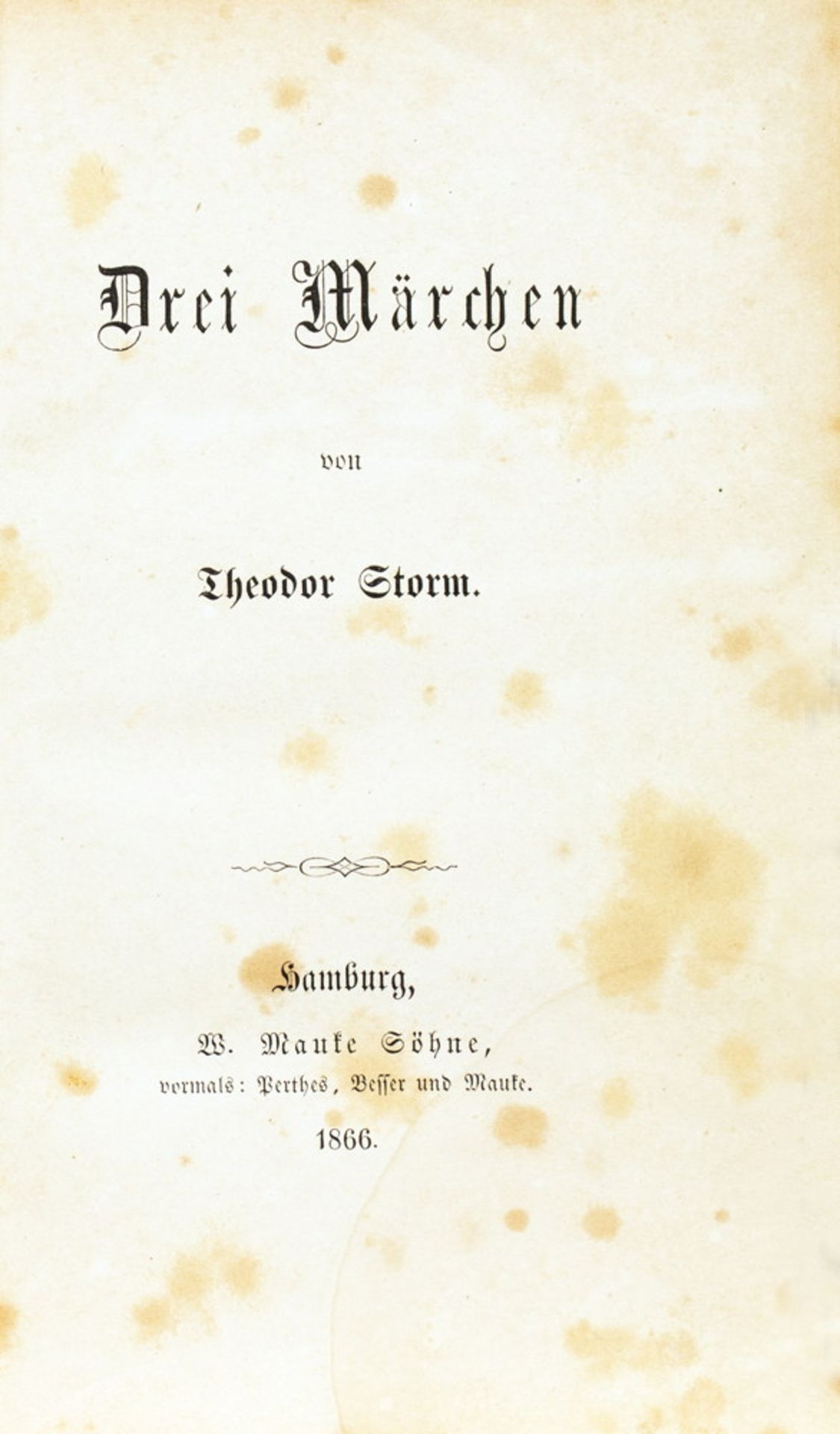 Theodor Storm. Drei Märchen. - Image 2 of 3