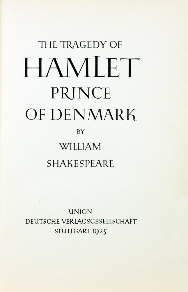 Stuttgart - Juniperus-Presse - William Shakespeare. The Tragedy of Hamlet, Prince of Denmark. - Image 2 of 2