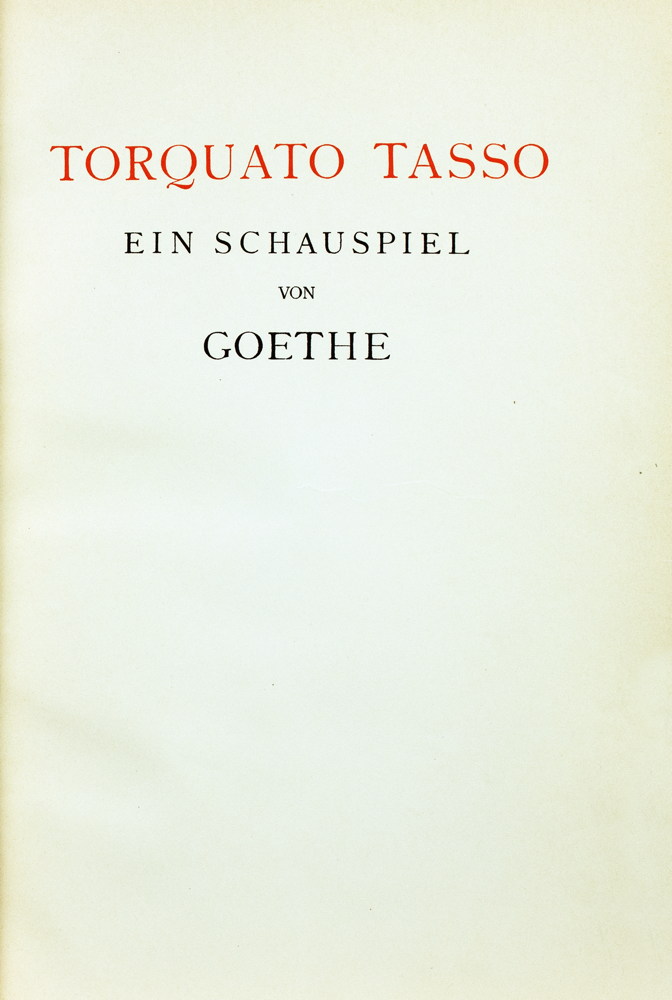 Drugulin-Drucke - [Johann Wolfgang von] Goethe. Torquato Tasso. - Image 2 of 3