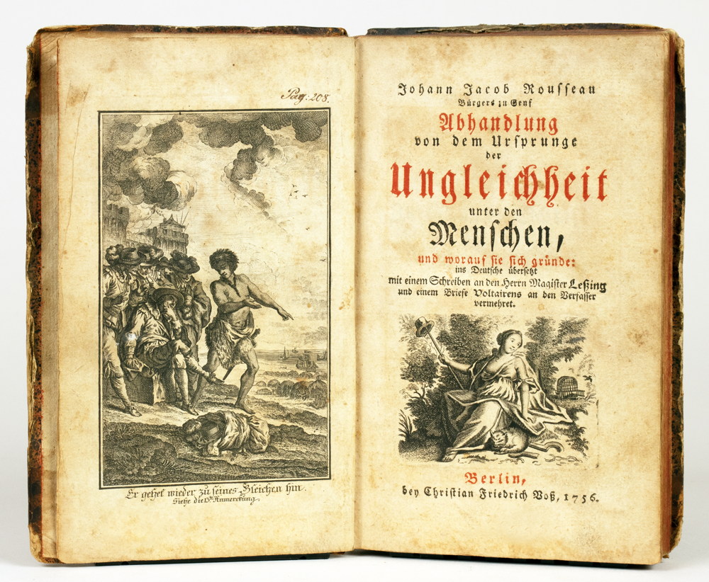 Johann Jacob [Jean-Jacques] Rousseau. Abhandlung von dem Ursprunge der Ungleichheit unter den Mensch