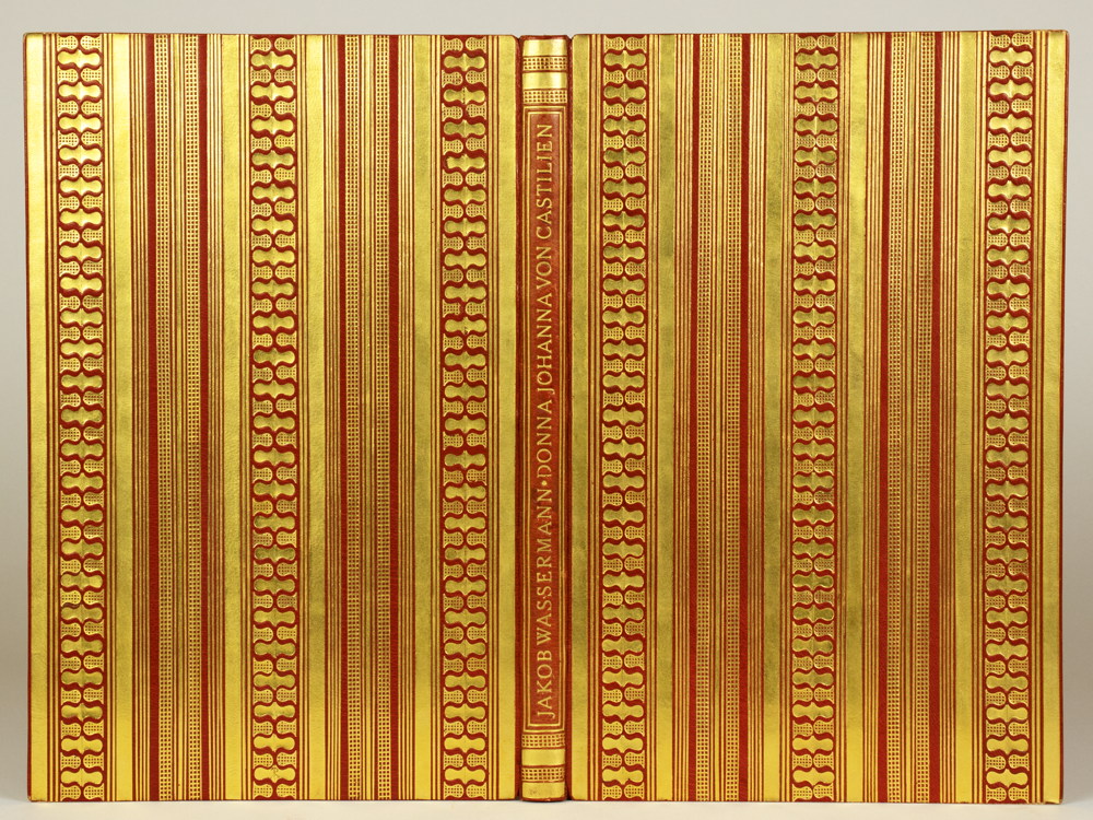 Einbände - Otto Herfurth - Ziegelroter Ecrasélederband mit überbordender ornamentaler Deckelvergoldu