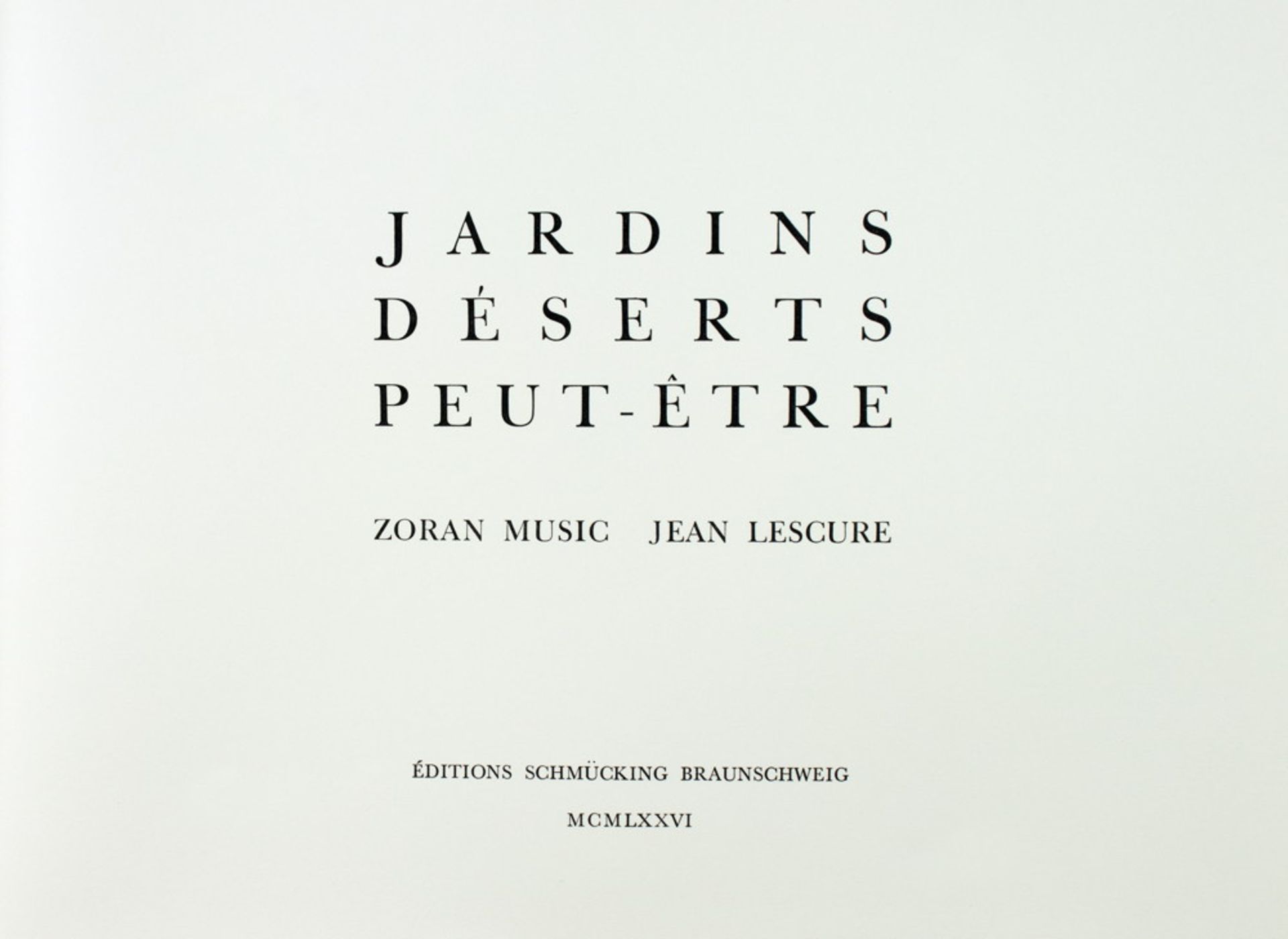 Zoran Music - Jean Lescure. Jardins déserts peut-être. - Image 5 of 5