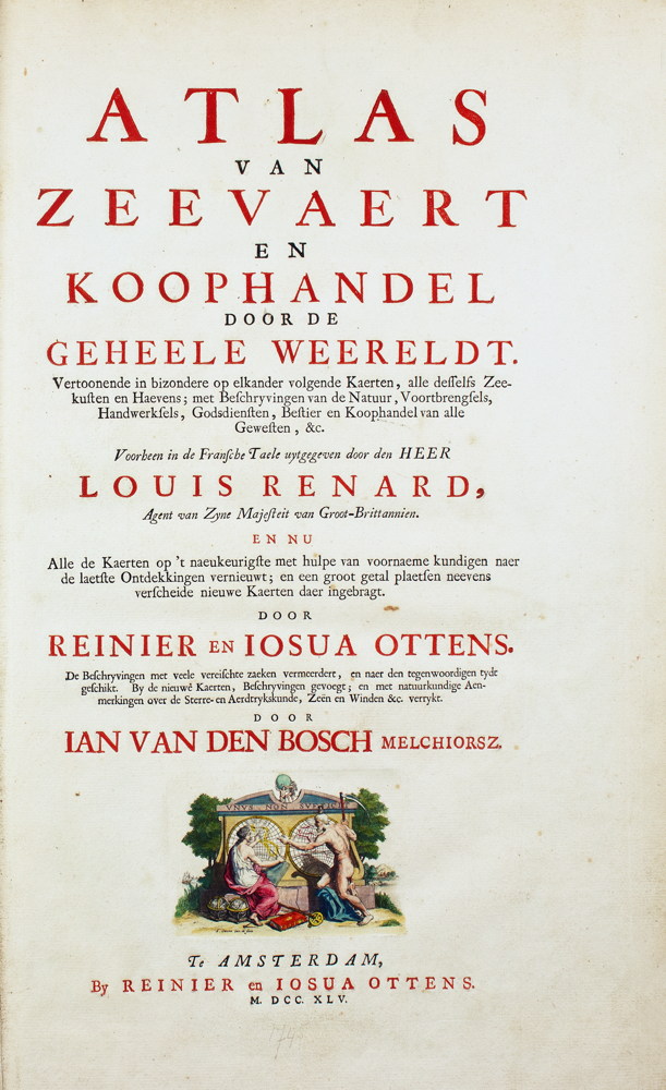 Atlanten und Karten - Louis Renard. Atlas van Zeevaert en Koophandel door de geheele Weereldt. - Image 2 of 4