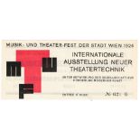 Friedrich Kiesler - Eintrittskarte »Internationale Ausstellung neuer Theatertechnik«.