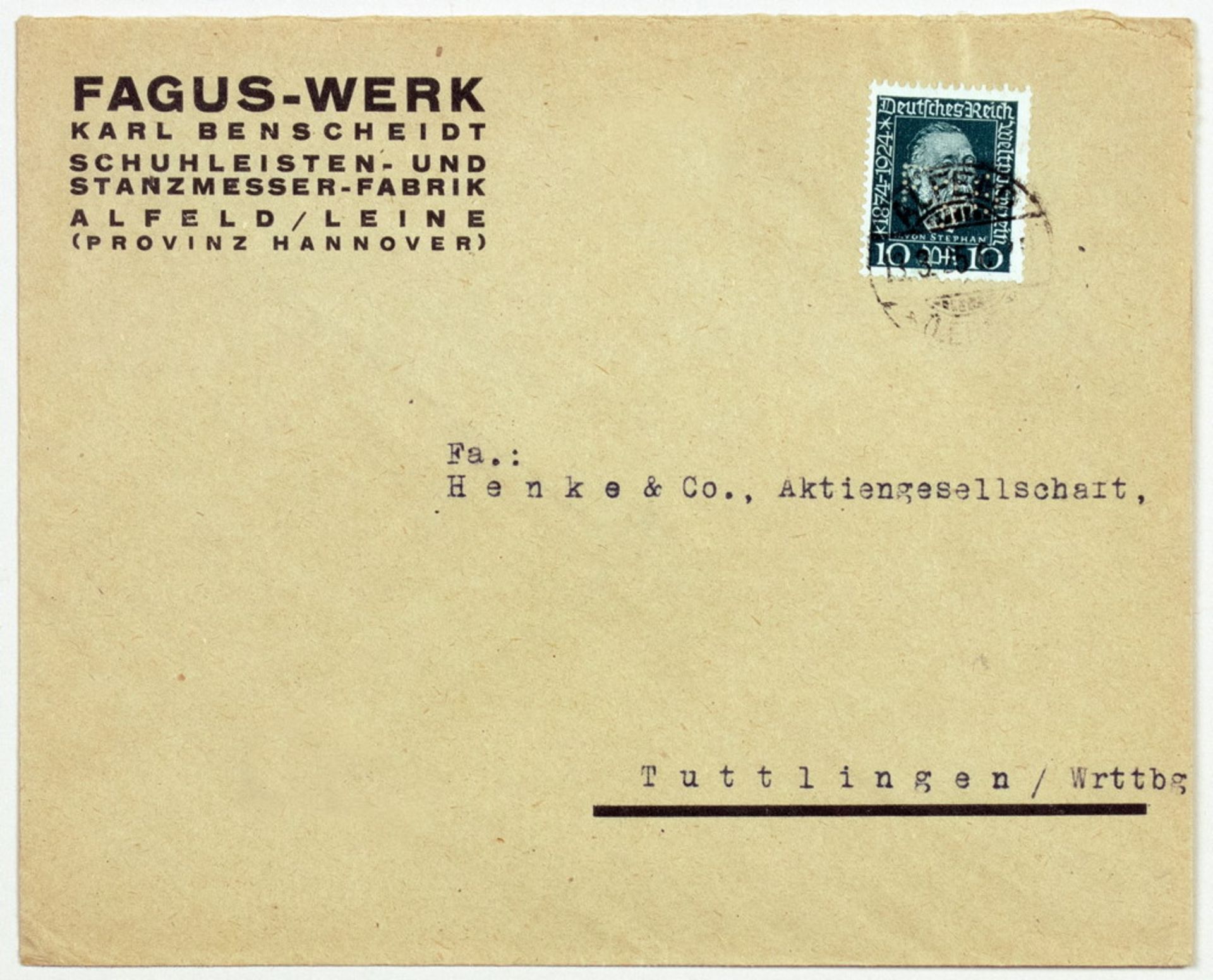 Johannes Molzahn. Vier Letterheads und eine Geschäftskarte für Fagus-Werk Alfeld. - Bild 5 aus 5