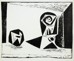 Pablo Picasso. Composition au verre à pied.