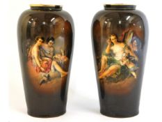 A pair of c.1900 Austrian vases stamped "7489 Remb