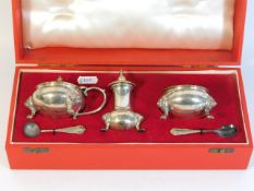 A cased 1974 London silver cruet set by Edward Ber