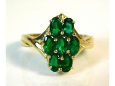 A 9ct gold ring set with emerald, 3g size N/O