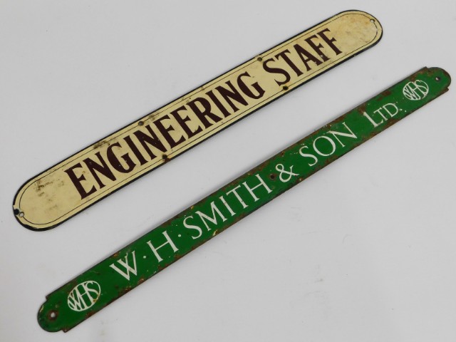 An early W. H. Smith & Son Ltd. enamel sign twinne