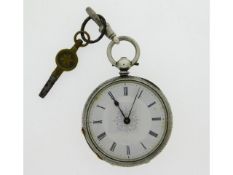 A silver pocket watch, diameter 41mm, 52.5g