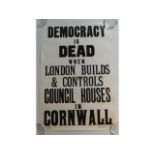 A 1950's Cornwall related political poster "Democr