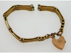 A 9ct rose gold bracelet a/f, 14.4g