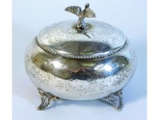 A 19thC. Austrian silver footed bowl & cover with