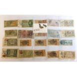 A quantity of WW2 bank notes, most stamped Waffen