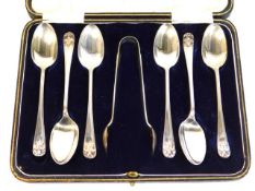 A cased set of six 1921 Sheffield silver teaspoons