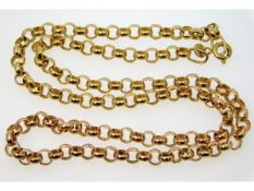 A 9ct gold 17in long belcher chain, 6.5g