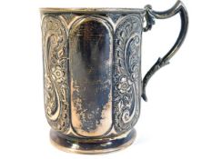 A 1901 Sheffield silver christening cup with monog