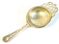 A 1931 Birmingham silver tea strainer by William S