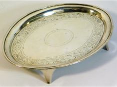 A George III 1797 London silver card dish by Willi