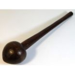 A 19thC. tribal art hardwood African knobkerrie, 1