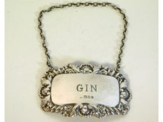 A 1975 Francis Howard silver decanter label for gi