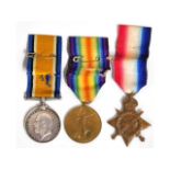 A WW1 three medal set awarded to 632 Gunner F. Par
