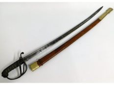 A William IV light cavalry sabre with later scabba