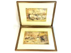 A framed pair of J. F. Herring (b.1815 or 1820 - d