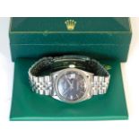 A gents boxed with paperwork Rolex Oyster Perpetual Datejust Chronometer, watch currently running, w