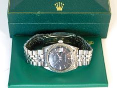 A gents boxed with paperwork Rolex Oyster Perpetual Datejust Chronometer, watch currently running, w