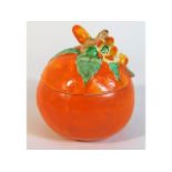 A Clarice Cliff marmalade pot & cover, 4.25in tall