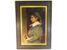 An 18th/19thC. Dutch school, oil on panel set with