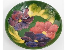 A Moorcroft pottery bowl, teal coloured signature