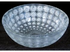 A large Lalique crystal bowl stamped R. LALIQUE FR