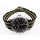 A 1950's Omega RAF military issue watch with broad