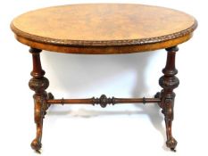 A 19thC. walnut occasional table, some faults, 41.