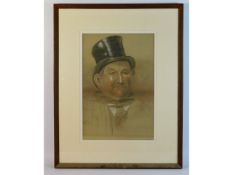 An antique framed Irish school pastel portrait of