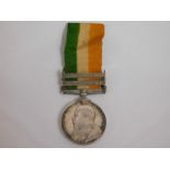 An Edward VII South Africa medal with 1901 & 1902