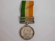 An Edward VII South Africa medal with 1901 & 1902