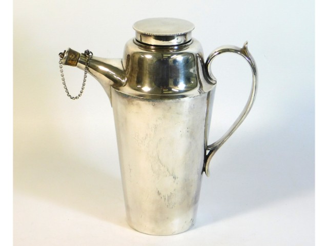 A 1930's Walker & Hall silver plated cocktail shak