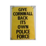 A 1950's Cornwall related political poster "Give C
