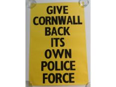 A 1950's Cornwall related political poster "Give C